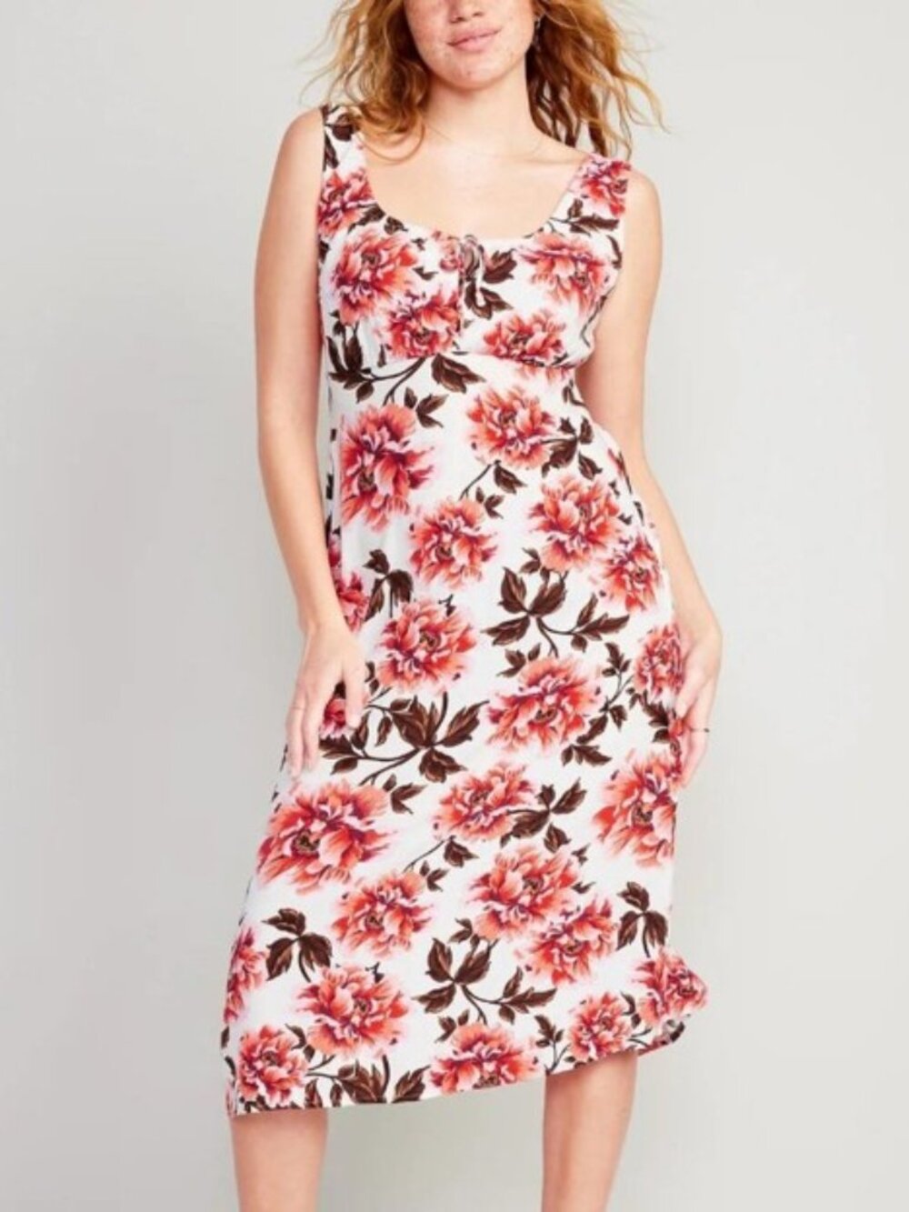 Old Navy Crepe Midi Dress - Lovely Rose Print